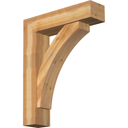 Ekena Millwork Thorton Block Rough Sawn Bracket w/ Offset Brace, Western Red Cedar, 8"W x 32"D x 40"H BKT0806X32X40THR05RWR